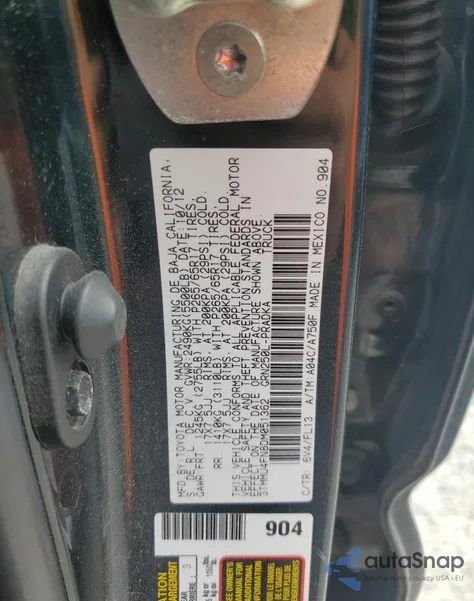 2013 Toyota Tacoma Double Cab Long Bed z USA, uszkodzony, nr VIN 3TMMU4FN8DM051362